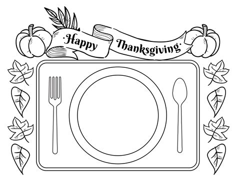 Thanksgiving Placemats Coloring Printables