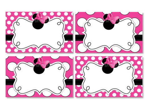 8 Best Images of Minnie Mouse Free Printable Placecards - Minnie Mouse ...