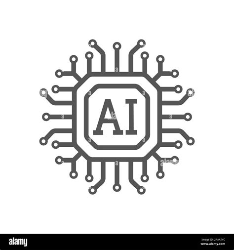 AI Processor vector icon for websites and mobile. Minimalist flat design. Mini AI CPU icon in ...