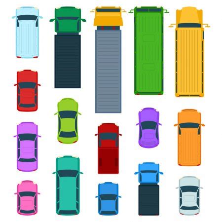 Cartoon Parking Zones with Cars Top View. Vector Stock Illustration by ...