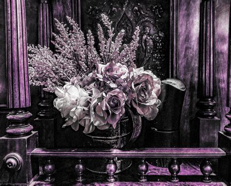 Piano And Flowers Purple Affect Free Stock Photo - Public Domain Pictures