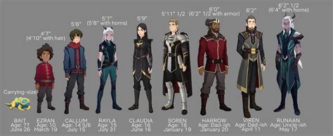 The Dragon Prince characters and their official heights and ages. Dad ...