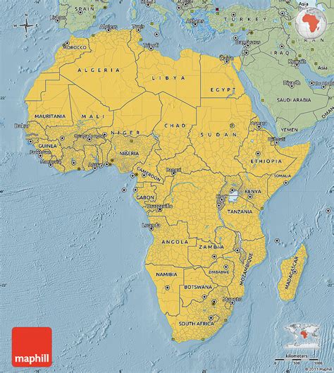 Savanna Style Map of Africa