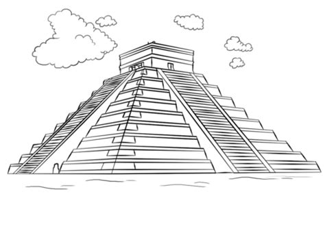 Mayan pyramid - Chichen Itza coloring page | Free Printable Coloring Pages