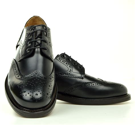 The Blake – Black Leather Brogue Shoes – Mod Shoes