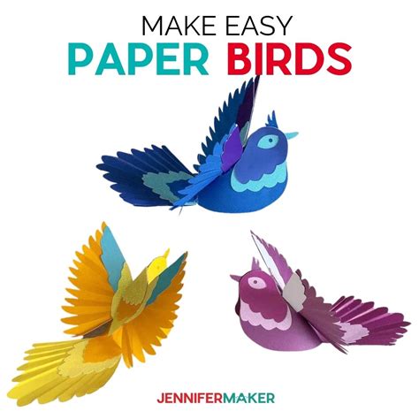 Easy 3D Paper Birds - Jennifer Maker