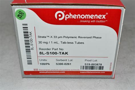 NEW Strata 8L-S100-TAK Phenomenex Strata-X Polymeric Reversed Phase ...