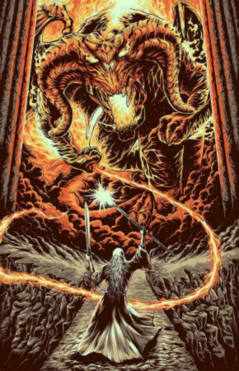 LOTR Balrog vs Gandalf cross stitch pattern pdf format | Etsy