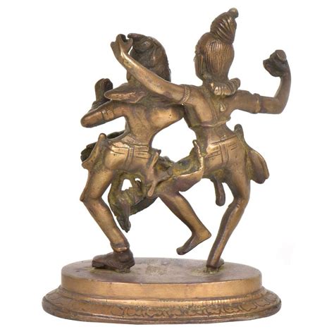 Brass Dancing Radha Krishna Statue