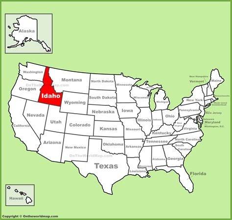 Idaho location on the U.S. Map