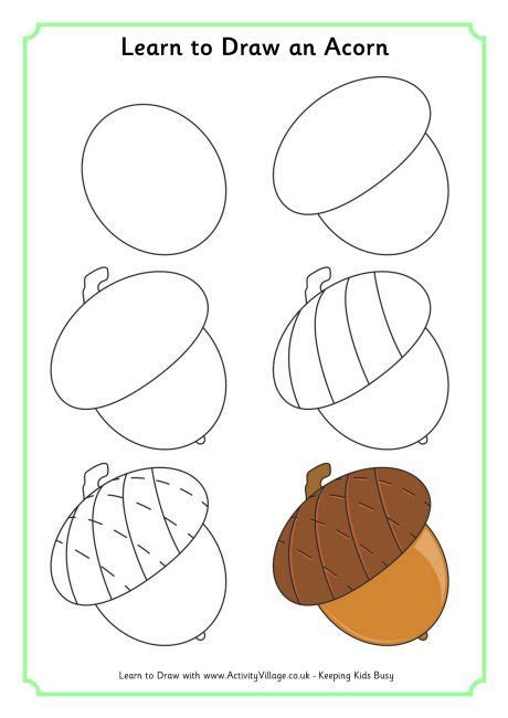 Learn To Draw An Acorn | Fall drawings, Acorn drawing, Learn to draw