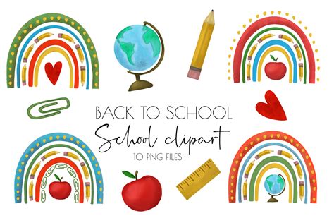 Back to School,school Rainbow,rainbow, Graphic by watercolor bunny ...