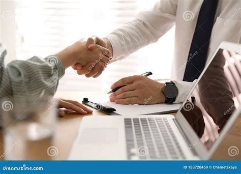 Business People Shaking Hands in Office Stock Image - Image of career ...