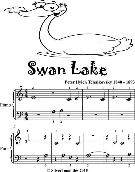 Swan Lake Beginner Piano Sheet Music