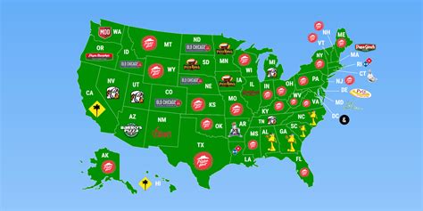 Map shows the most popular pizza chains in every state - Business Insider