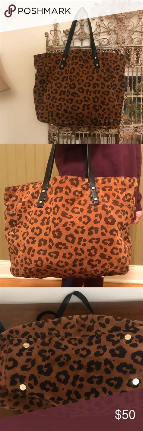 J Crew suede leopard tote bag | Tote bag, Leopard tote, Bags