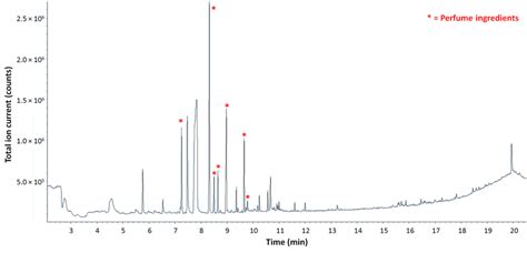 Typical pyrogram obtained for samples submitted to Py-GC-MS analysis ...