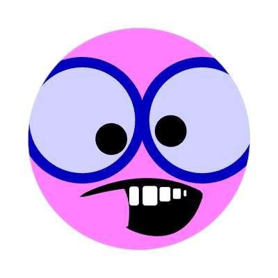 Smiley Pink Crossed Eyes Buck Teeth Goofy Stickers, Magnet | Wacky ...