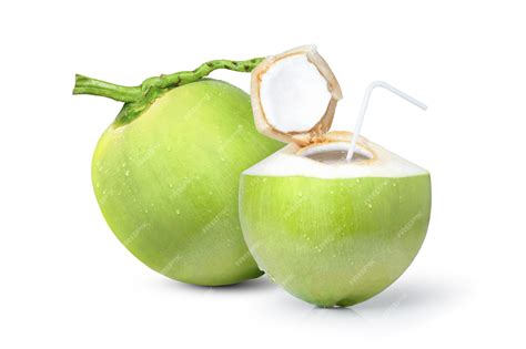 Premium Photo | Green coconut isolated on white