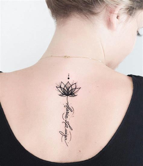 Beautiful lotus tattoo | Back of neck tattoo, Tattoos, Trendy tattoos