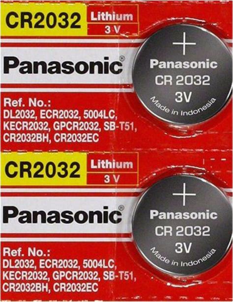 [ 2 pcs ] -- Panasonic Cr2032 3v Lithium Coin Cell Battery Dl2032 Ecr2032