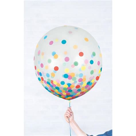 2ct, 24in, Round Multicolored Confetti Balloons | Party City