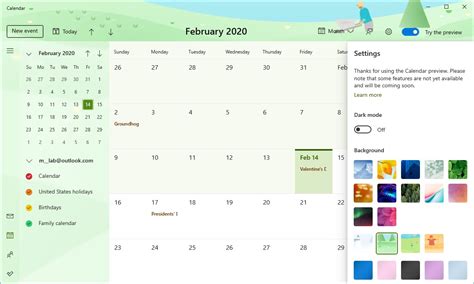 Windows 10 has a new Calendar app with redesigned UI and themes ...