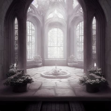 elven castle interior, white, roses, mysterious, | Midjourney | OpenArt