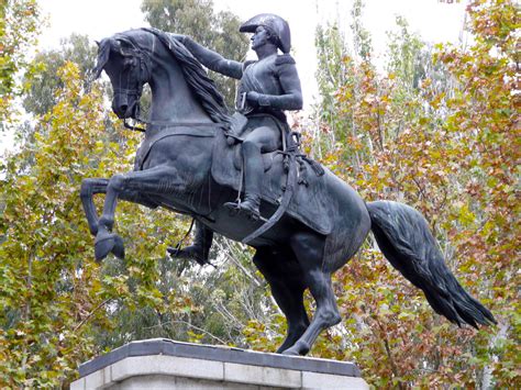 Equestrian statue of José de San Martin in Madrid Spain