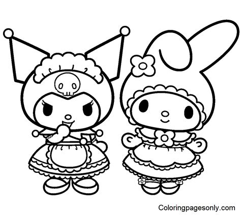 Christmas Kuromi With My Melody Coloring Pages Kuromi Coloring Pages | The Best Porn Website