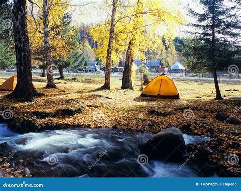 Camping In The Autumn Forest Royalty Free Stock Images - Image: 14249229