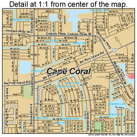 Cape Coral Florida Street Map 1210275