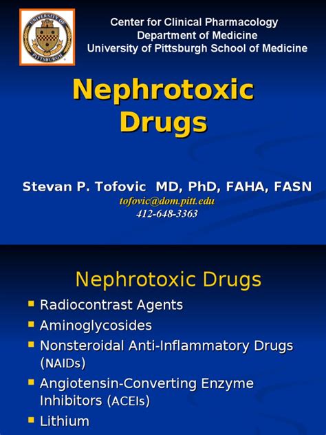 Nephrotoxic Drugs | Angiotensin | Nonsteroidal Anti Inflammatory Drug