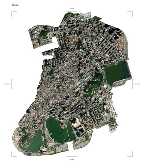 Macao Shape on White. Low-res Satellite Stock Illustration ...