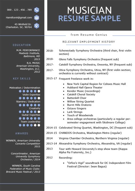 Music Resume Template – quartalssaeufer