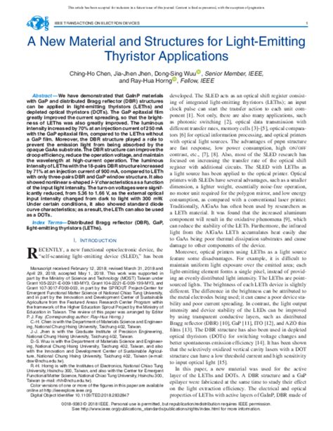 (PDF) A New Material and Structures for Light-Emitting Thyristor Applications | Jhen Jhen ...