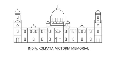 India, Kolkata, Victoria Memorial, Travel Landmark Vector Illustration Stock Vector ...