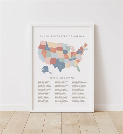 US Map with Capitals Print - MRCP - Little Folk Printables