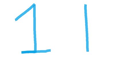 The two different styles of writing the digit '1'. The digit '1' on the ...