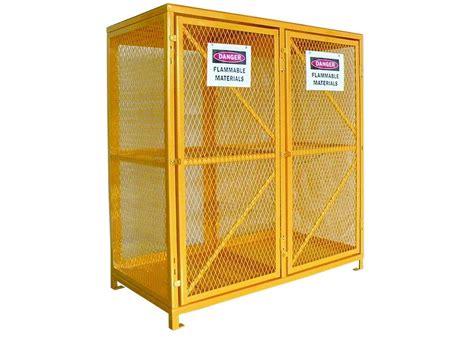 Expanded Metal Oxygen Cylinder Storage Cages , Twin Door Gas Can Storage Cabinet