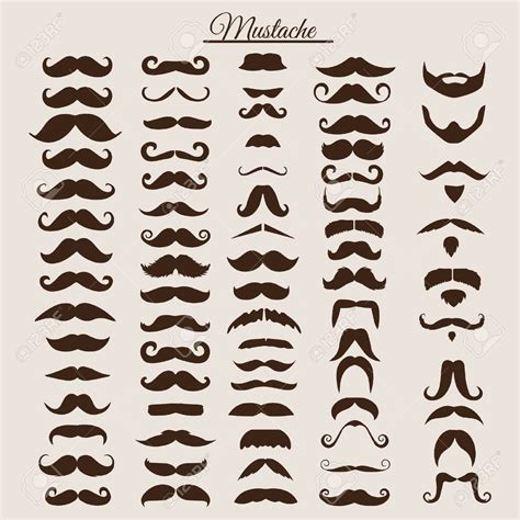 Set of vintage and retro mustache for hipster style design. Illustration Illustration , #AFF, #r ...