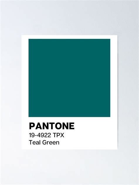 "Pantone Teal Green" Poster for Sale by piastrelli | Redbubble