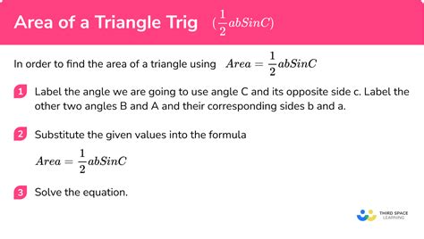 Area of a Triangle Trig - GCSE Maths - Steps, Examples & Worksheet