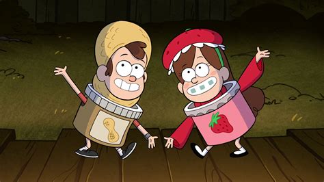 Image - S1e12 Dipper in peanut butter costume Mabel in strawberry jam ...