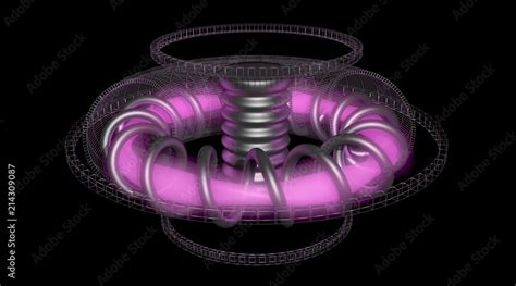 Fusion Reactor stellarator style. 3d render art concept. Outer shell ...