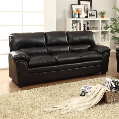 Homelegance Talon Casual Black Faux Leather Sofa at Lowes.com