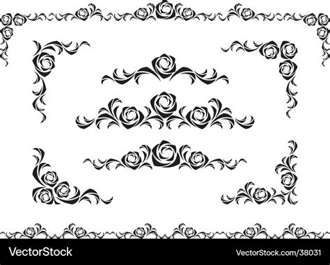 Rose ornament Royalty Free Vector Image - VectorStock