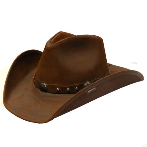 Stetson Roxbury Brown Leather Cowboy Hat