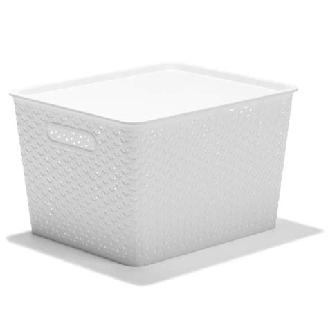 White Bathroom Storage Box With Lid – BESTHOMISH