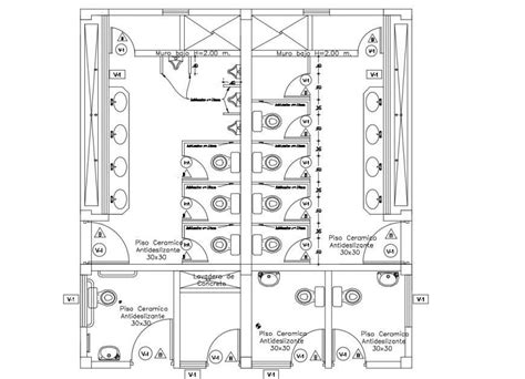 Toilet of school layout plan and installation drawing details dwg file - Cadbull